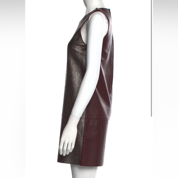 Gunmetal and Chocolate soft lamb leather tank dress by Philip Lim - NWT, size 0 - Picture 2 of 11